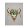 Floral Bull Skull Canvas Print — Boho Western Wall Art